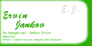ervin jankov business card